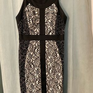 Black and white lace dress